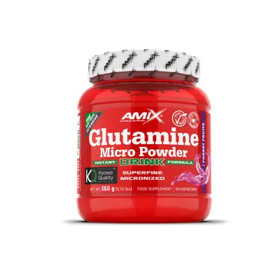L-Glutamine Micro Powder Drink Frutas del Bosque 360g | Amix Nutrición | Disponible en Nutrieliteshop