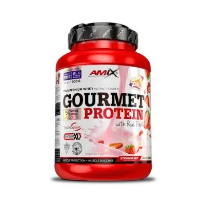 Proteína Gourmet Protein Fresa - Chocolate blanco 1Kg | Amix Nutrición | Disponible en Nutrieliteshop